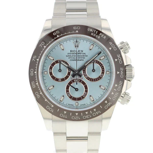 Daytona Argente Bleu Ciel Céramique Marron 4130 Suiss